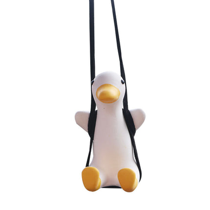 Cute Duck Hanging Ornament for Car Rearview Mirror | High-Quality Resin Pendant for Stress Relief and Decoration