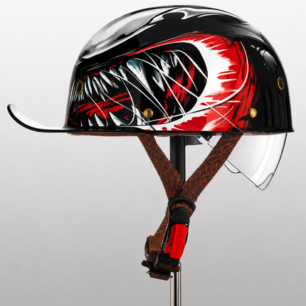 DOT Approved Motorcycle Helmet, Lightweight Motorcycle Half Helmet with Quick Release – image 12