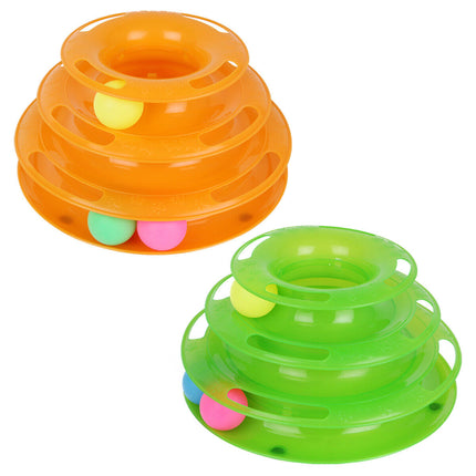 Triple-Level Cat & Dog Toy with Interactive Colorful Balls | Engaging Play Station for Training and Fun