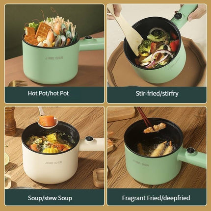 Portable Mini Electric Hot Pot with Keep-Warm Function | Stainless Steel Kitchen Cooker for Steaming and Boiling