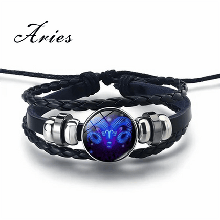 Zodiac Stretch Bracelet, Adjustable Bracelet with Constellation Sign, Zodiac Jewelry Gift for Friends and Couples