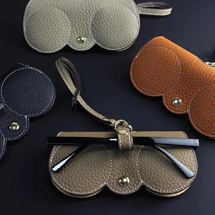 Sunglasses Case, Soft PU Leather Glasses Case with Snap Button – image 4
