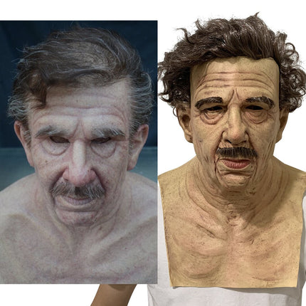 Halloween Mask for Adults, Old Man Mask Realistic Latex with Movable Mouth – image 10