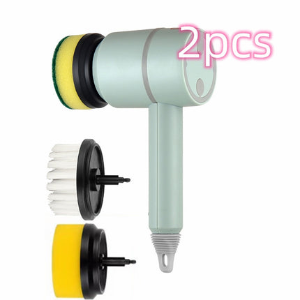 USB Rechargeable Wireless Cleaning Scrubber with 3 Brush Heads | High-Power Brush for Effortless Kitchen and Bathroom Cleaning