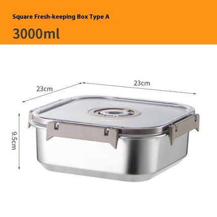 Stainless Steel Vacuum-Sealed Food Container Set (1800ML + 3000ML) | Modern Freshness Solution for Extended Food Storage