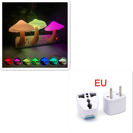 LED Mushroom Night Light with Light Sensor | Warm Yellow Glow for Cozy Home Ambiance