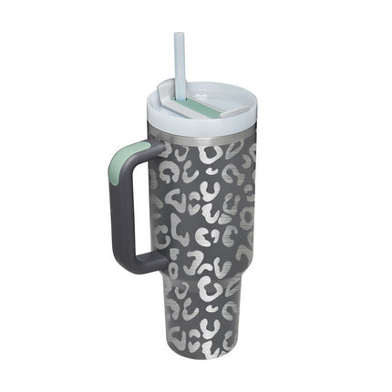 40 Oz Insulated Tumbler with Handle & Straw | Double-Wall Vacuum Insulation for Hot or Cold Beverages