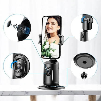 360° AI Face Tracking Gimbal Smartphone Holder for Vlogging | 8-Hour Battery Life & Easy Gesture Control