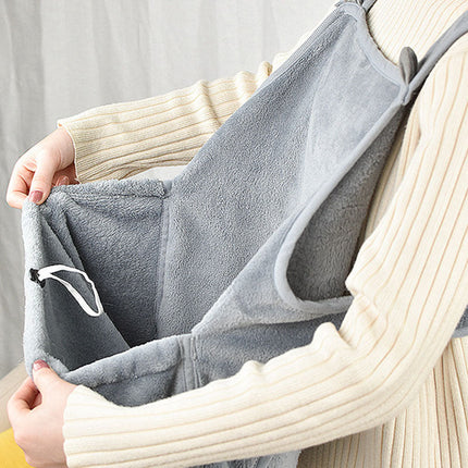 Soft Plush Pet Apron in Grey with Adjustable Straps | Comfortable Bomao Design for Small Pets