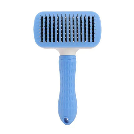Stainless Steel Self-Cleaning Pet Comb for Dogs and Cats | Effective Shedding Tool with One-Key Design