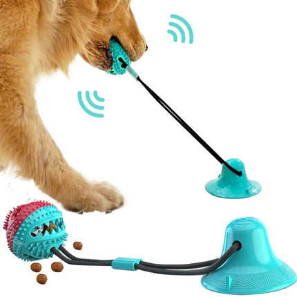 Interactive Dog Toy Ball with Suction Cup | Dental Care and Tug-of-War Fun for Active Dogs