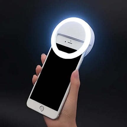 Clip-On Selfie Ring Light with Adjustable Brightness | Portable Lighting for Perfect Photos and Videos