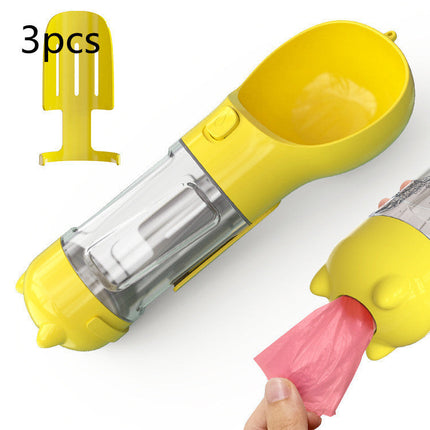 Portable 3-in-1 Dog Water Bottle with Food Compartment & Waste Bags | Hydration and Feeding Solution for Outdoor Adventures