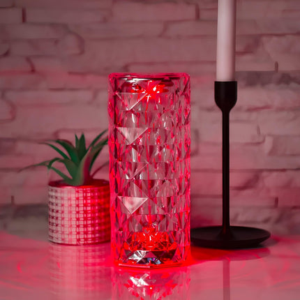 Touch Control Table Lamp with 16 Color Options | Rechargeable Acrylic Design for Customizable Mood Lighting