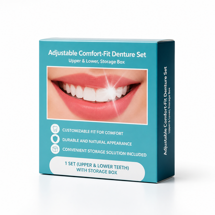 Removable Dentures Upper and Lower Set, Temporary False Teeth for Men and Women – image 5