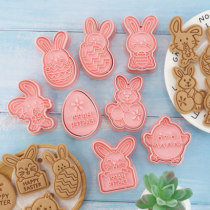Cartoon Biscuit Mold 8-Piece Set in Fun Shapes | Creative Baking Tool for Adorable Easter Cookies
