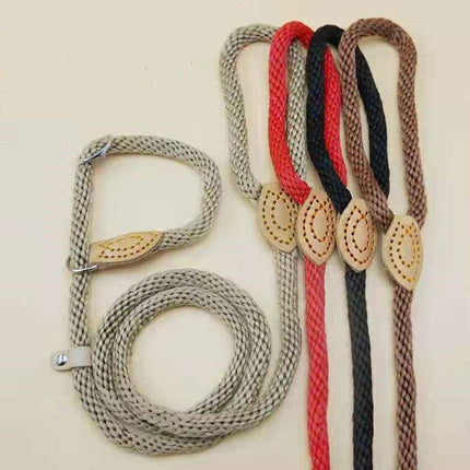 Hemp Rope Dog Leash with Integrated Collar for Ultimate Control | Stylish and Durable Leash for Training
