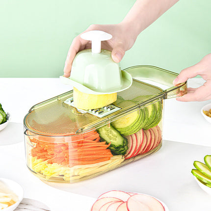 Multifunction Vegetable Cutter with 6 Interchangeable Blades | Effortless Meal Prep for Slicing, Dicing, and Shredding