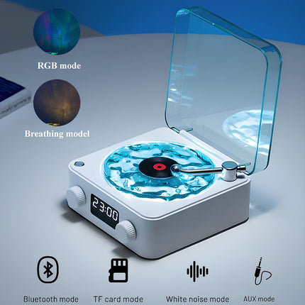 Vintage Table Lamp with Bluetooth and Clock, Retro Record Player Bedside Lamp – image 11