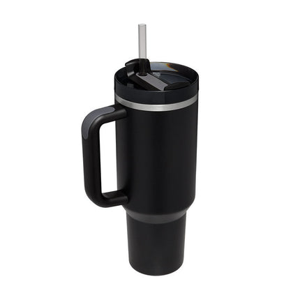 40 Oz Insulated Tumbler with Handle & Straw | Double-Wall Vacuum Insulation for Hot or Cold Beverages