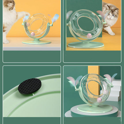 Bite-Resistant Self-Healing Cat Toy Turntable | Eco-Friendly Design for Endless Entertainment and Boredom Relief