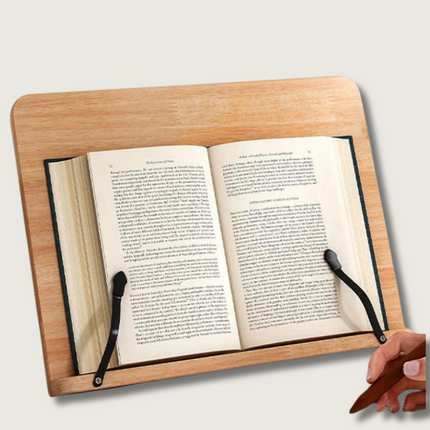 Wooden Book Stand for Reading, Adjustable Cookbook Stand and Book Holder for Tablets and Sheet Music