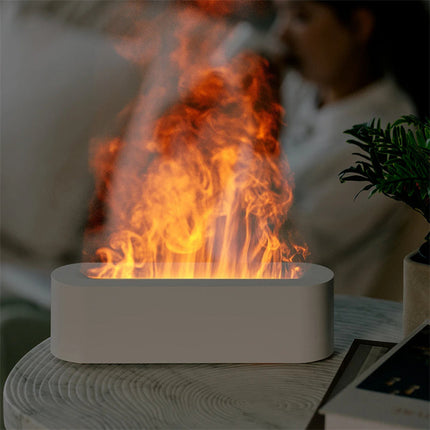 Flame Aroma Diffuser with 7-Color LED Light & Ultrasonic Humidification | Quiet Aromatherapy for Home and Office