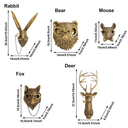 Animal Head Wall Sculptures in Resin, Living Room Wall Decor and Bedroom Wall Decor for Home and Office – image 4