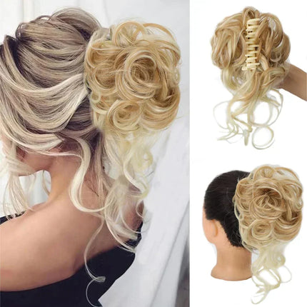 Messy Bun Hair Piece, Curly Hair Bun Clip In Chignon