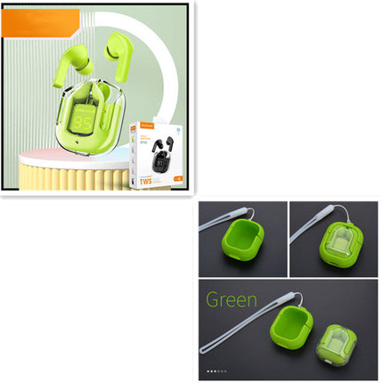 Mini Transparent Wireless Bluetooth Headset with LED Power Display | Noise Reduction for Ultimate Music Freedom
