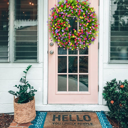 Front Door Wreath for Spring and Summer, Floral Grapevine Wreath – image 8