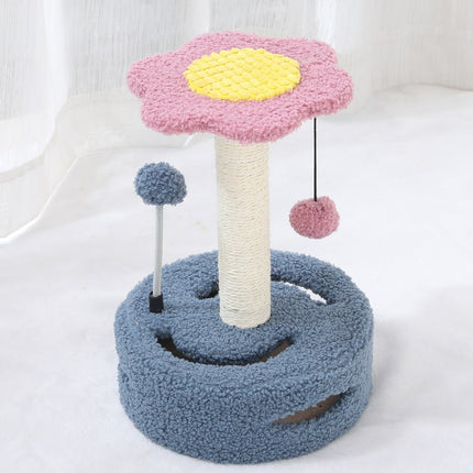 Cat Tree Scratching Rod with Six-Petal Sunflower Design | Multifunctional Toy for Cats to Play and Scratch