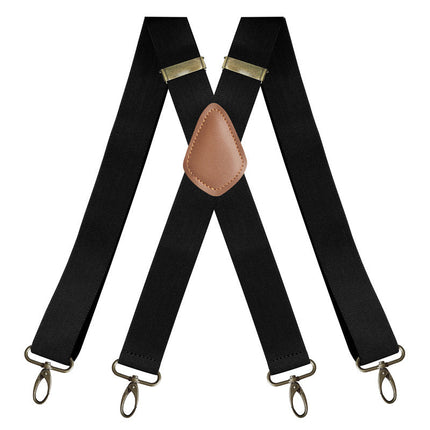 Elastic Suspenders with Clips, Clip On Suspenders with X Back Design, Adjustable Pants Suspenders with Bronze Buckles