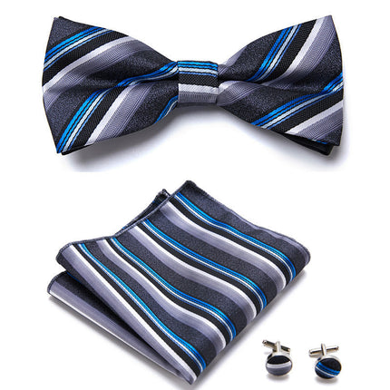 Bow Tie Set with Pocket Square and Cufflinks, Floral Bow Tie – image 30