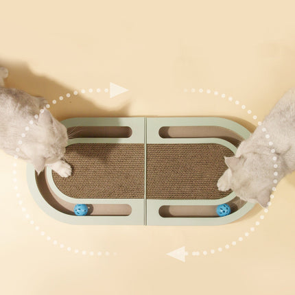 Folding Cat Scratcher with Ball for Interactive Play | Durable Eco-Friendly Design for Claw Grinding and Rest