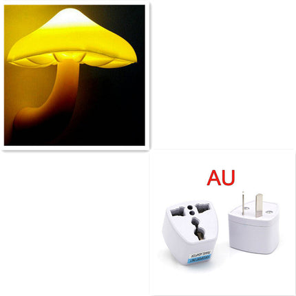 LED Mushroom Night Light with Light Sensor | Warm Yellow Glow for Cozy Home Ambiance