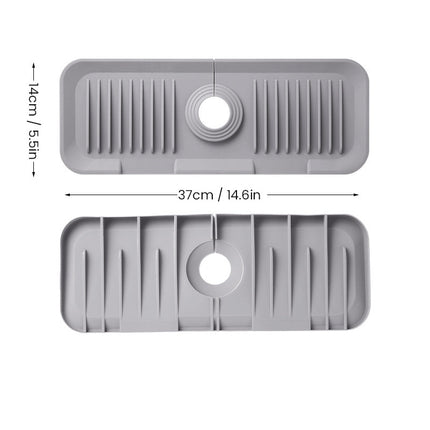 Silicone Sink Mat for Faucet, Faucet Drain Mat with Soap Shelf – image 12