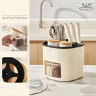 360° Rotating Utensil Holder with 4 Compartments | Durable Organizer for Effortless Kitchen Access