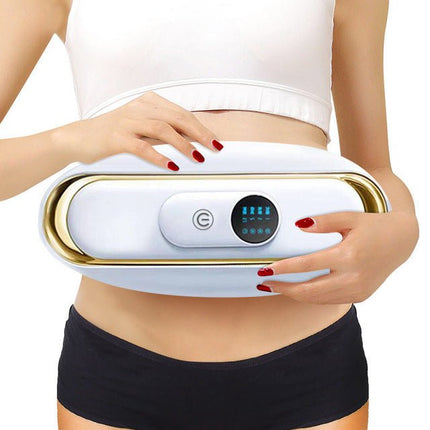 Stomach Massager Belt with Heat, Electric Belly Fat Burner and Waist Massager, Abdominal Massager with 4 Vibration Modes