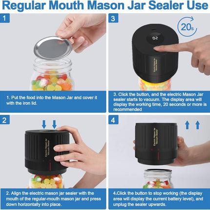 Electric Mason Jar Vacuum Sealer, Food Storage Jar Sealer – image 11