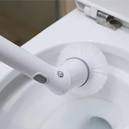 Electric Telescopic Scrubber with Long Handle & Interchangeable Heads | Multifunctional Cleaning Tool for Easy Reach and Efficiency