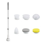 Electric Telescopic Scrubber with Long Handle & Interchangeable Heads | Multifunctional Cleaning Tool for Easy Reach and Efficiency