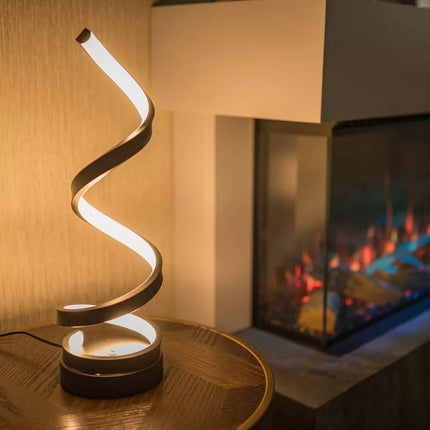 Dimmable USB Spiral Table Lamp with Modern Design | Adjustable Lighting Colors for Perfect Ambiance
