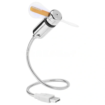 Floating LED Clock Fan with Adjustable Neck | USB-Powered Cooling for Home and Office