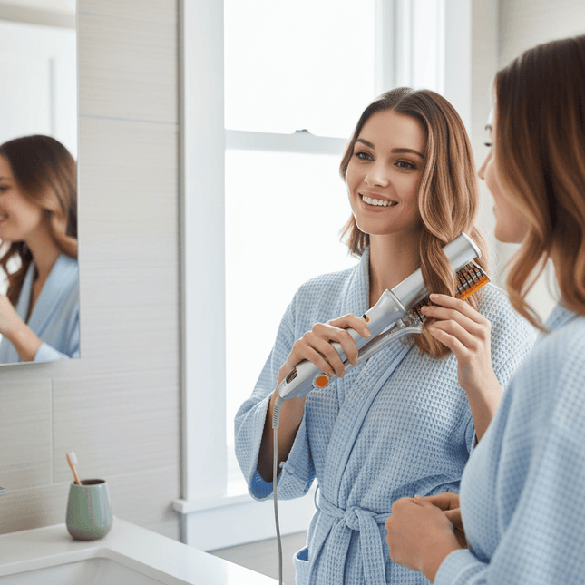 Thermal Brush, Rotating Curling Iron Brush with 3 Heat Settings