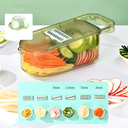 Multifunction Vegetable Cutter with 6 Interchangeable Blades | Effortless Meal Prep for Slicing, Dicing, and Shredding