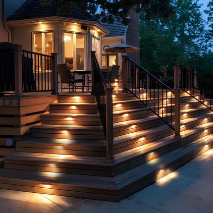 Solar Step Lights with Automatic Dusk Sensor | Weather-Resistant Outdoor Lighting for Pathways and Patios