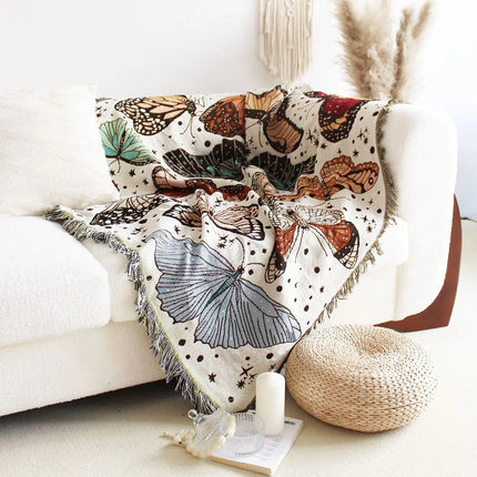 Throw Blanket for Couch, 100% Cotton Blanket with Fringe – image 5