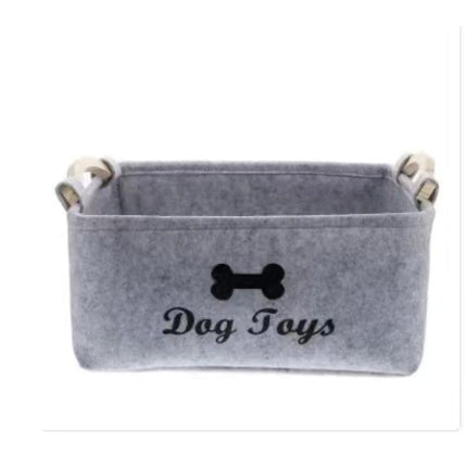 Felt Pet Toy Storage Basket with Large Capacity & Sturdy Handles | Stylish Organizer for Easy Clean-Up and Access