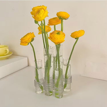 Flower Vases, Glass Tube Bud Vases with Hinges – image 12